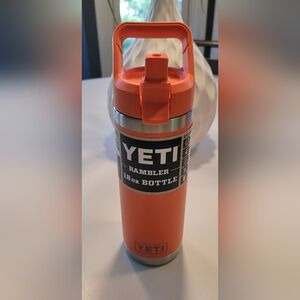 Yeti 18 Oz Papaya Rambler With Matching Straw Lid